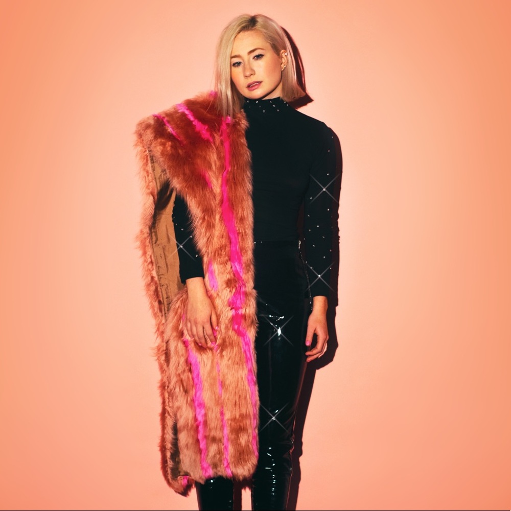 100% Alpaca Fur & Silk Wrap! Designer & Vintage